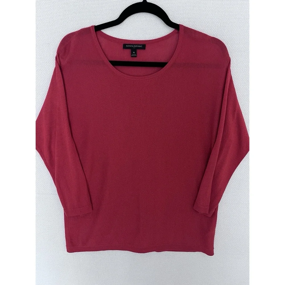 Banana Republic Soft Viscose Blend Long‎ Sleeve Raglan Sweater Size Medium